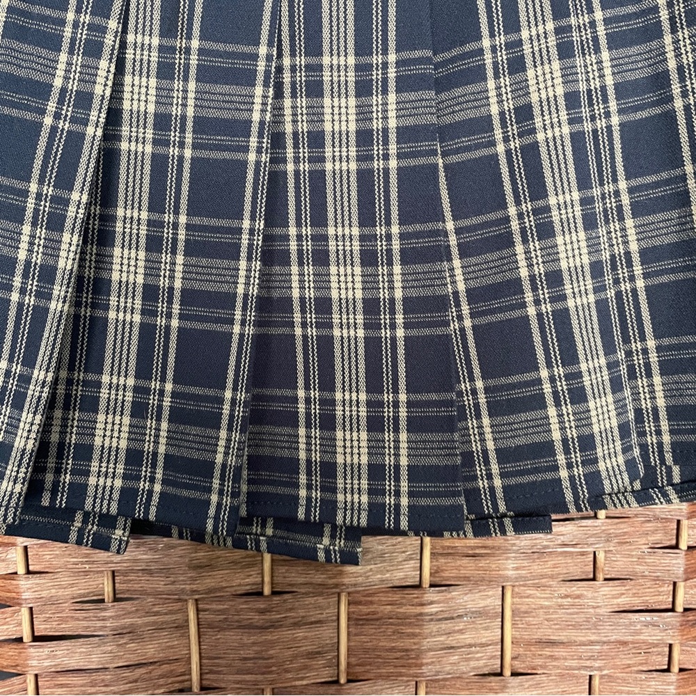 Social Collision Plaid Pleated Mini Skirt - Academia Y2K Grunge Whimsigoth, XL. - Picture 3 of 7